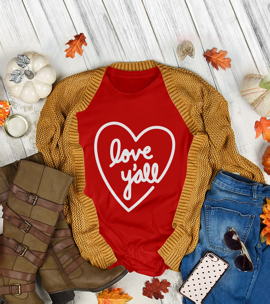 Addison Rae Merch Love Y'all Heart T-Shirt