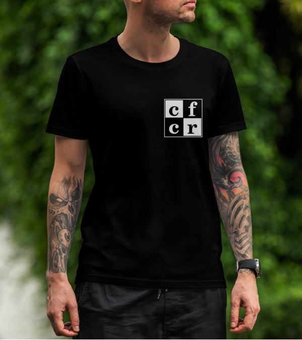 CFCR Saskatoon Merch Square Logo Black And White Checkerboard T-Shirt