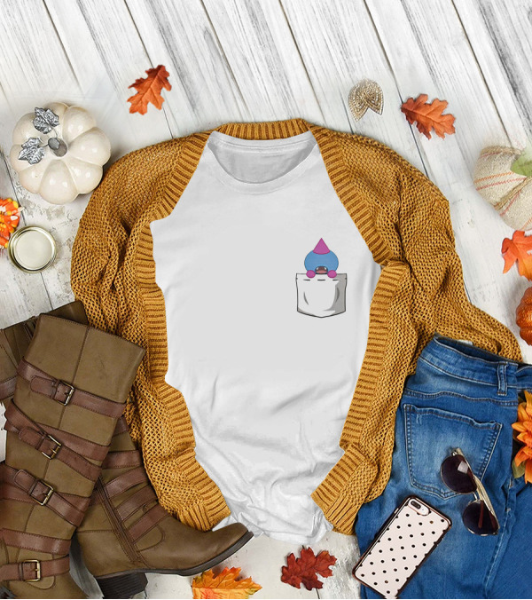 Sayumi Woody Character Pocket Blue Pink Cone Hat Merch T-Shirt