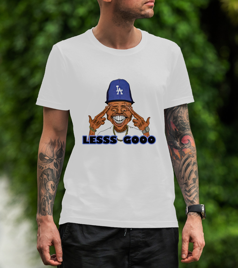 LESSS GOOO LA Cap Smile T-Shirt