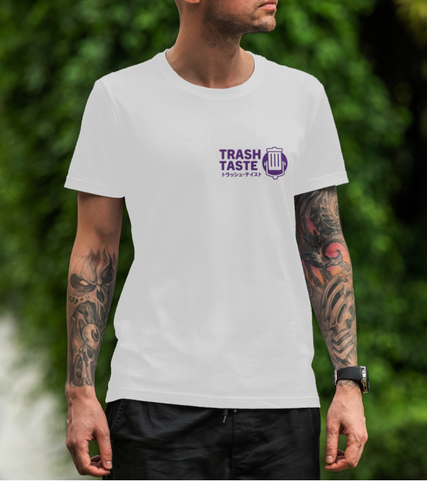 Trash Taste Merch Bakuretsu Trash Taste Trash Can Logo Japan Edition T-Shirt