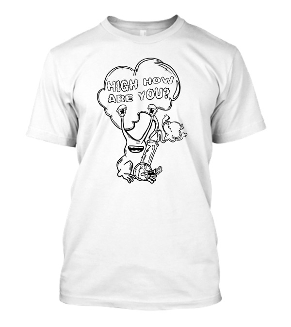 Matthew Bailey Merch High How Are You Alien Bong Smoking 글자 ILLUSTRATION DRAWING Surreal Line T-Shirt