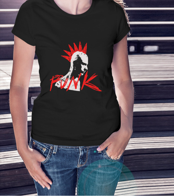 Machine Gun Kelly Punk Mohawk Red Spikes T-Shirt