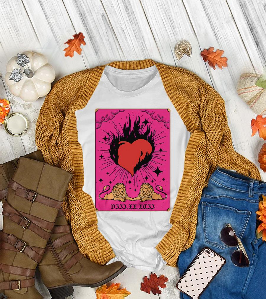 Demi Lovato Burning Heart Pink Lions VIII.XX.XCII T-Shirt