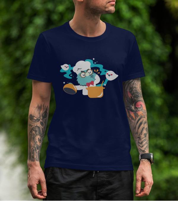 Cooker Owl With Floating Spirits Love Potion Scene T-Shirt
