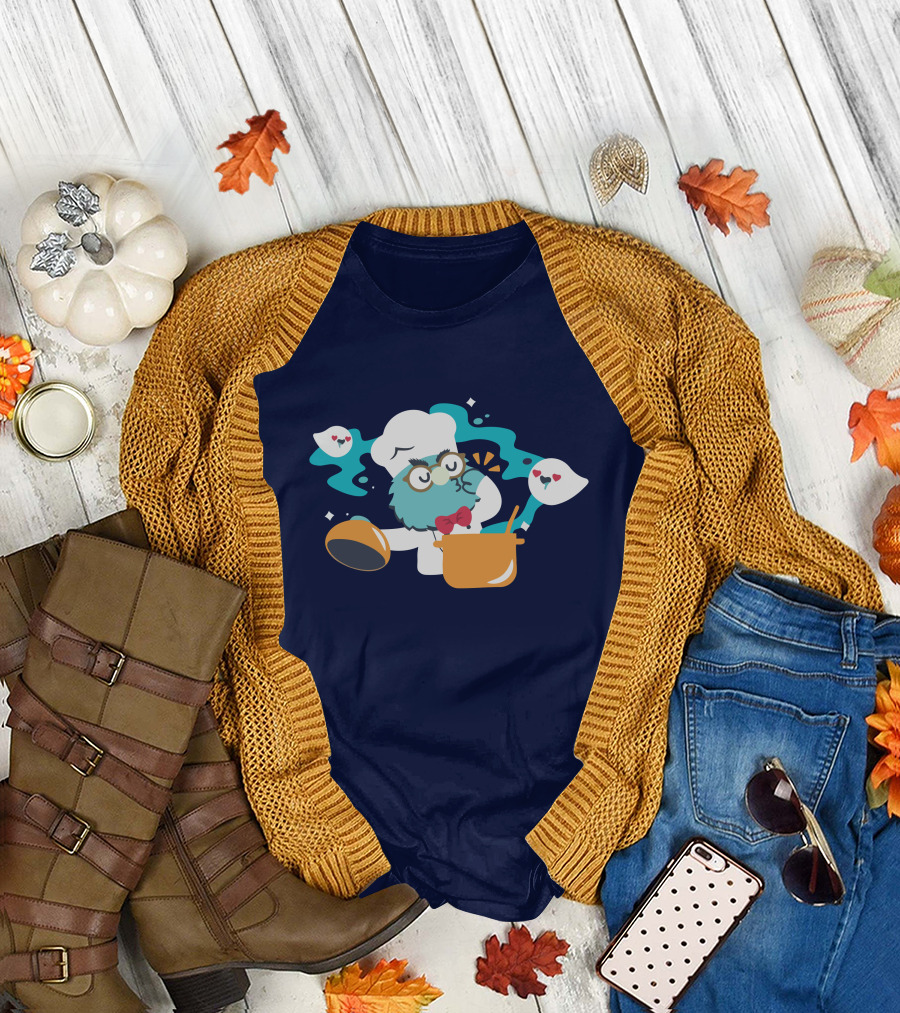 Cooker Owl with Floating Spirits Love Potion Scene T-Shirt