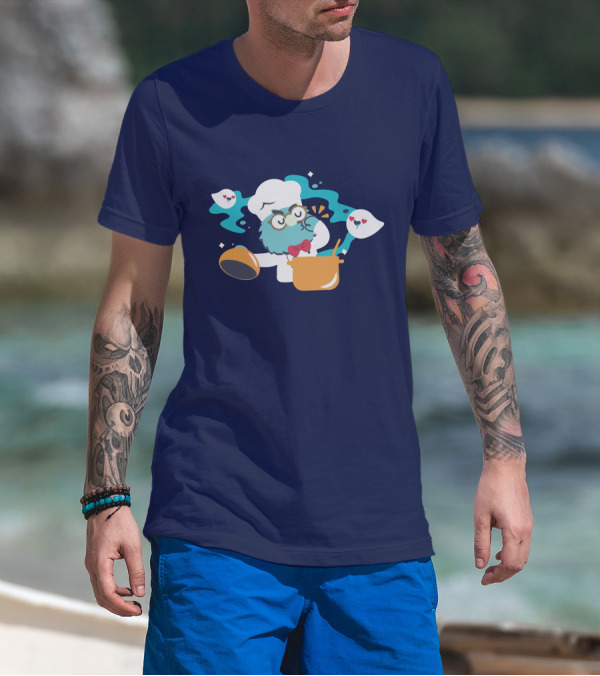 Cooker Owl With Floating Spirits Love Potion Scene T-Shirt