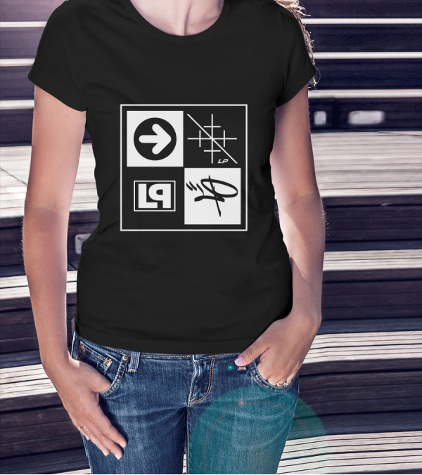 Linkin Park Merch HT20 Box Logo Arrow Grid LP Symbol Quadrant T-Shirt