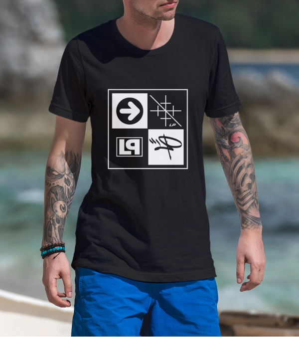Linkin Park Merch HT20 Box Logo Arrow Grid LP Symbol Quadrant T-Shirt