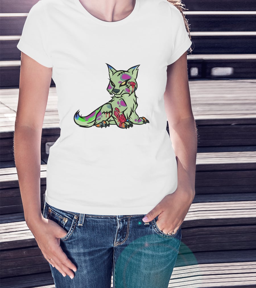 Psycho-Wolfpack 1985 Neon Zombie Wolf T-Shirt