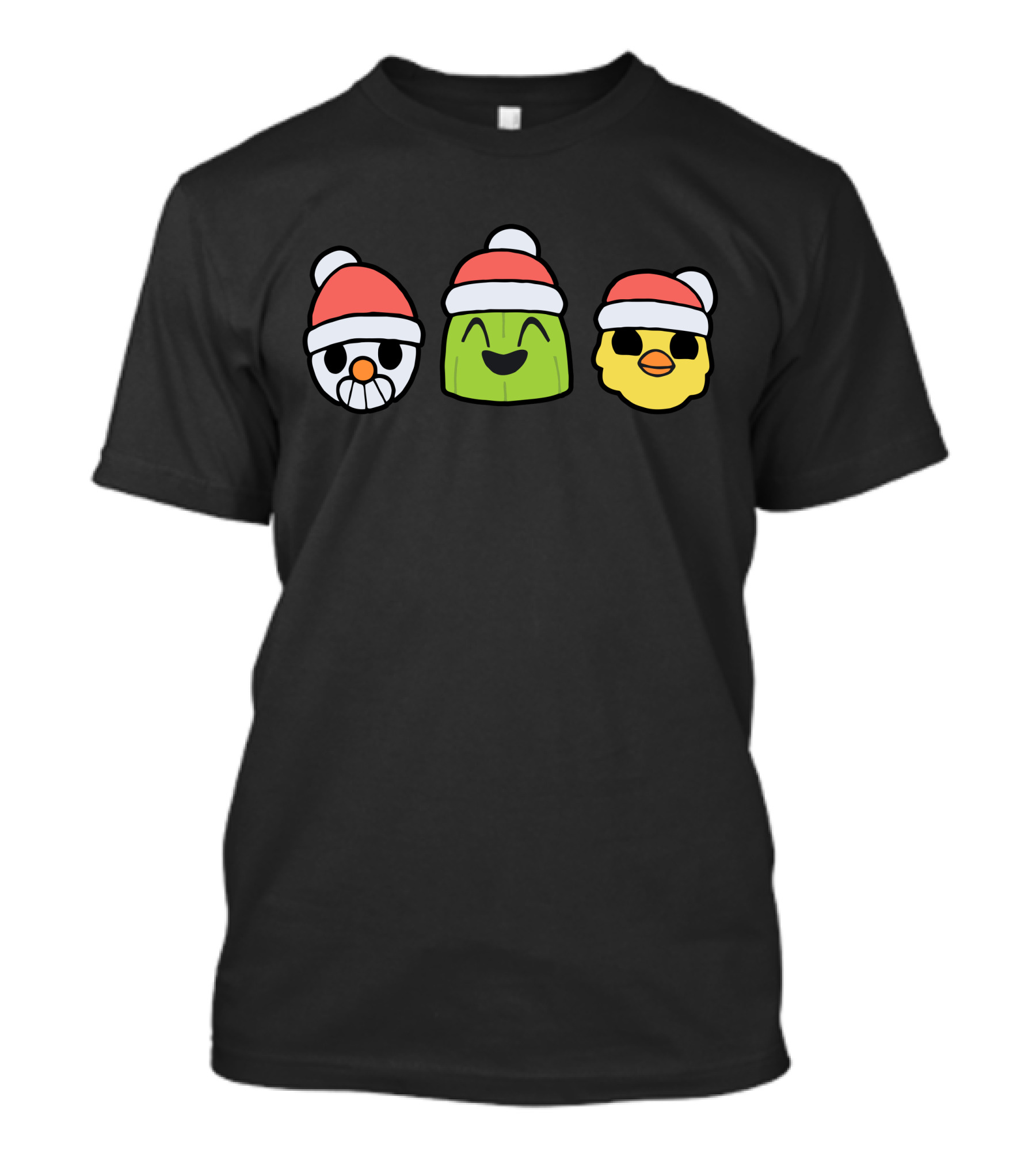 Christmas Holy Trinity Santa Emoji Faces T-Shirt