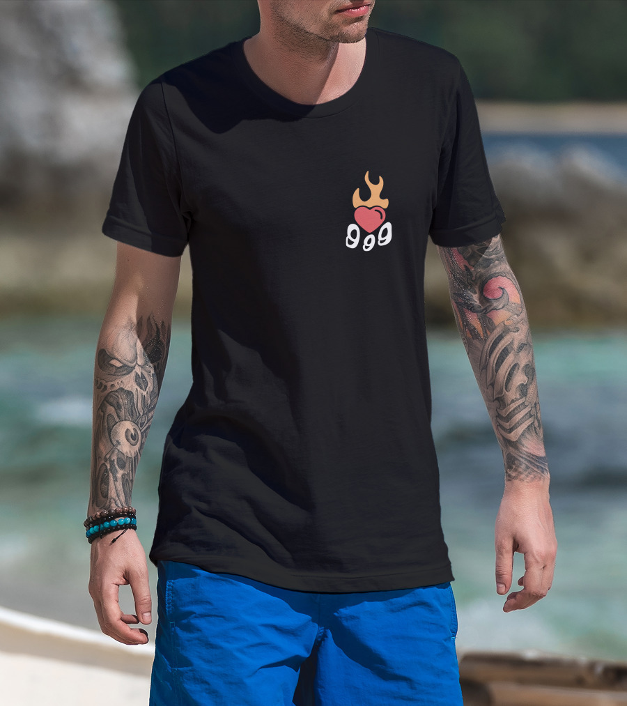 999 Club Flaming Heart Logo Juice Wrld Merch Store T-Shirt