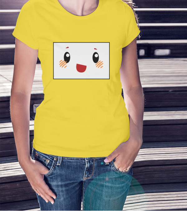 Shop Lankybox Merch Store Boxy Kawaii Face Yellow T-Shirt