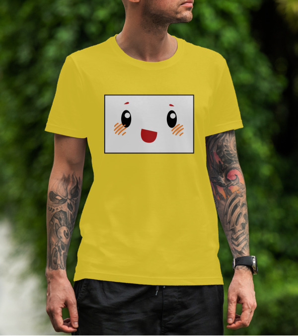 Shop Lankybox Merch Store Boxy Kawaii Face Yellow T-Shirt