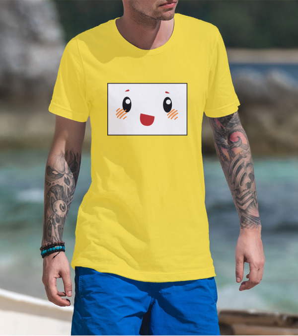 Shop Lankybox Merch Store Boxy Kawaii Face Yellow T-Shirt
