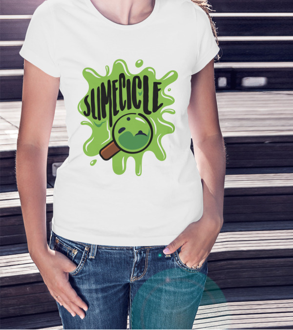 Slimecicle Green Splat Magnifying Glass T-Shirt