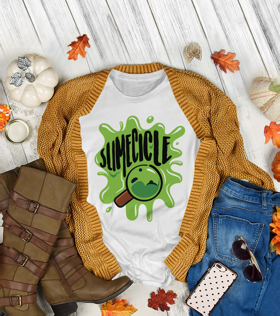 Slimecicle Green Splat Magnifying Glass T-Shirt