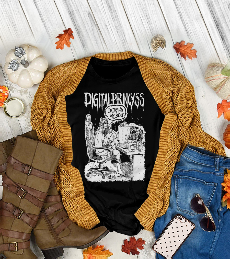 DIGITALPRINCXSS I'M TRYING MY BEST Gaming Setup T-Shirt