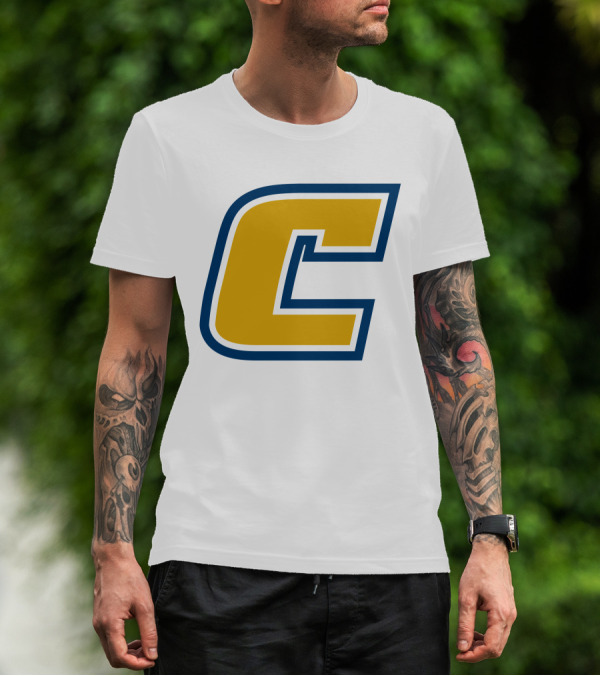 Chattanooga Mocs Large Yellow C Logo Collegiate Sports Emblem T-Shirt