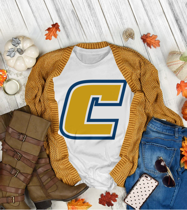 Chattanooga Mocs Large Yellow C Logo Collegiate Sports Emblem T-Shirt