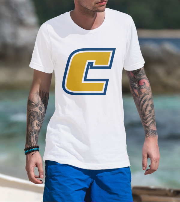 Chattanooga Mocs Large Yellow C Logo Collegiate Sports Emblem T-Shirt