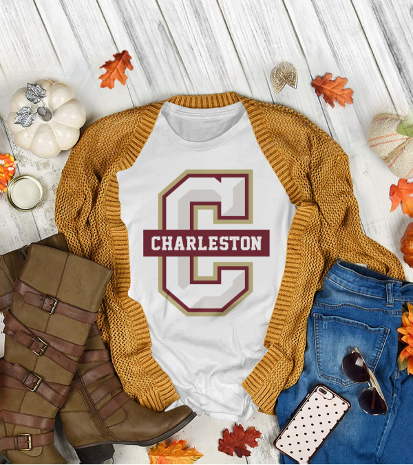 College Of Charleston Cougars Logo Icon With Large C And Charleston Text T-Shirt