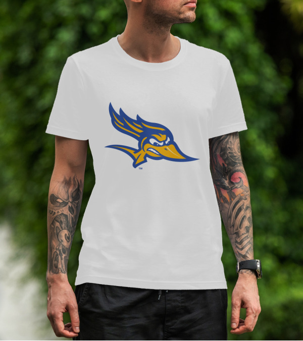 CSU Bakersfield Roadrunners Logo Blue And Gold Bird Head T-Shirt