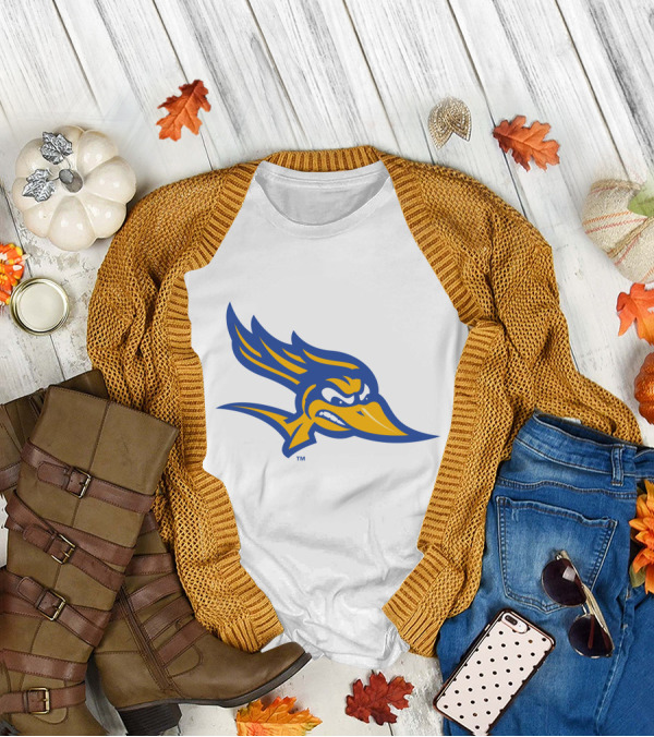 CSU Bakersfield Roadrunners Logo Blue And Gold Bird Head T-Shirt