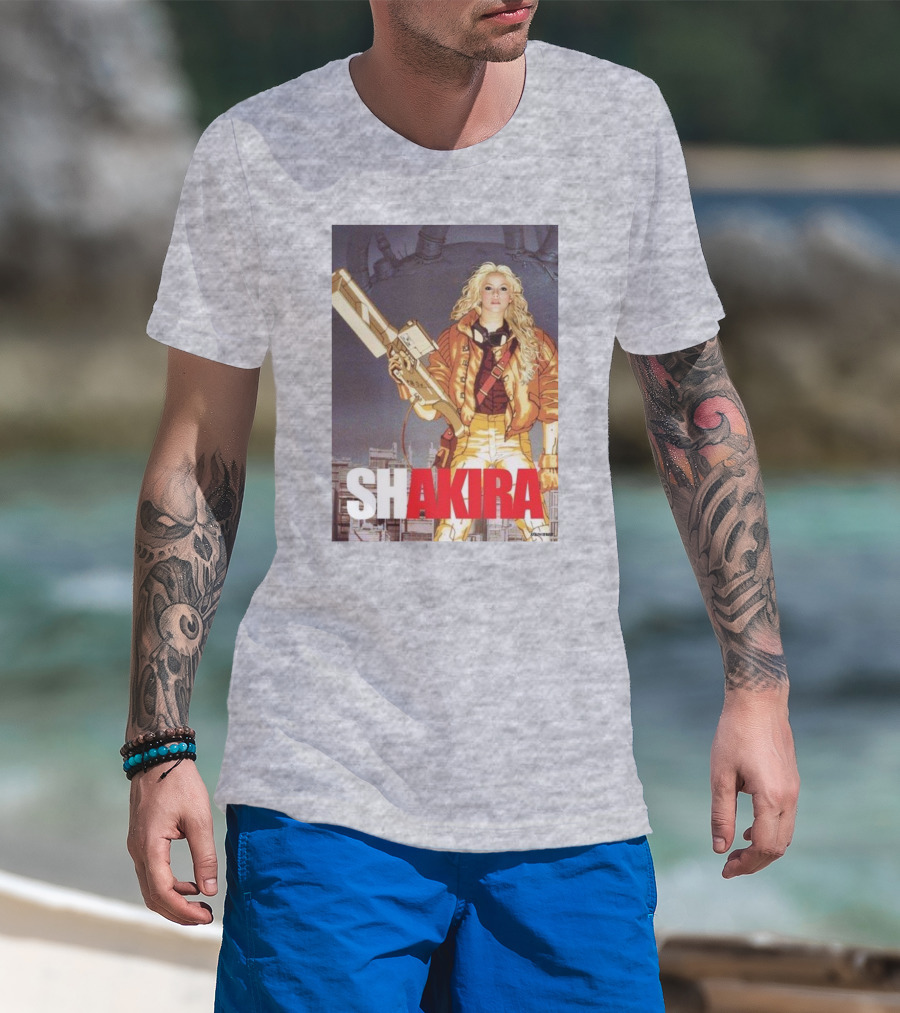 SHAKIRA AKIRA Manga Fusion With Bold Heroic T-Shirt