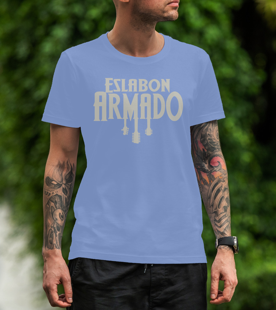 Eslabon Armado Guitar Typography T-Shirt