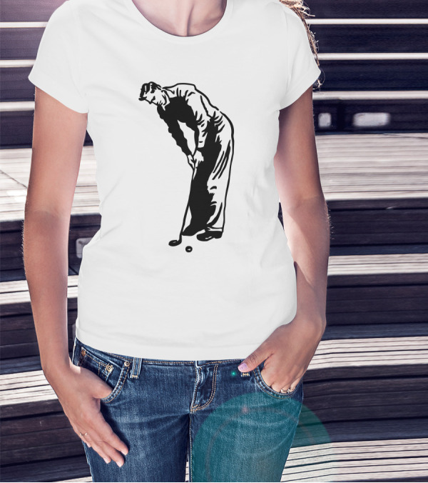 Jack Nicklaus Yellow Golfer Silhouette On Orange T-Shirt
