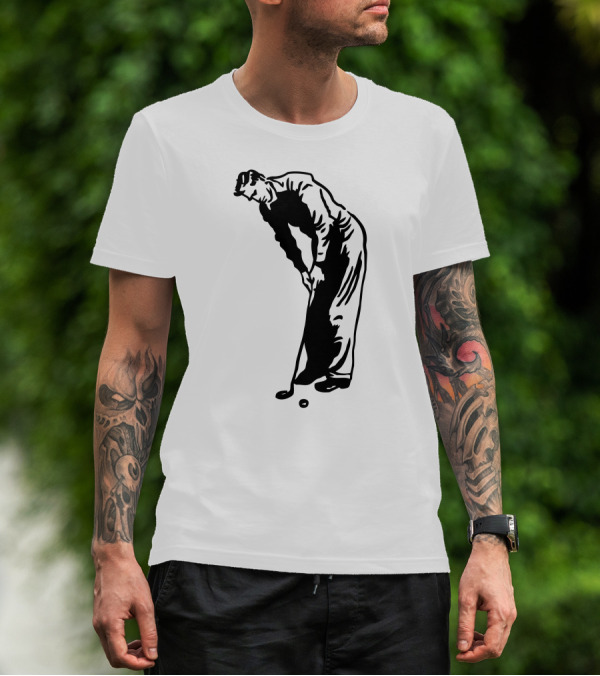 Jack Nicklaus Yellow Golfer Silhouette On Orange T-Shirt