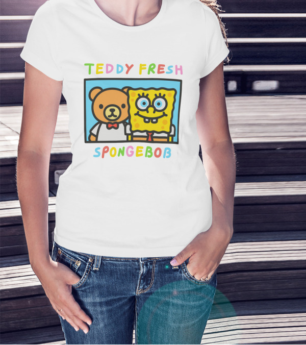 Teddy Fresh SpongeBob Bear Cartoon Collaboration T-Shirt