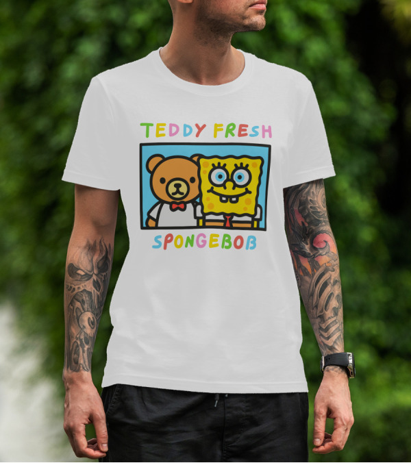 Teddy Fresh SpongeBob Bear Cartoon Collaboration T-Shirt