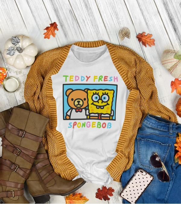Teddy Fresh SpongeBob Bear Cartoon Collaboration T-Shirt