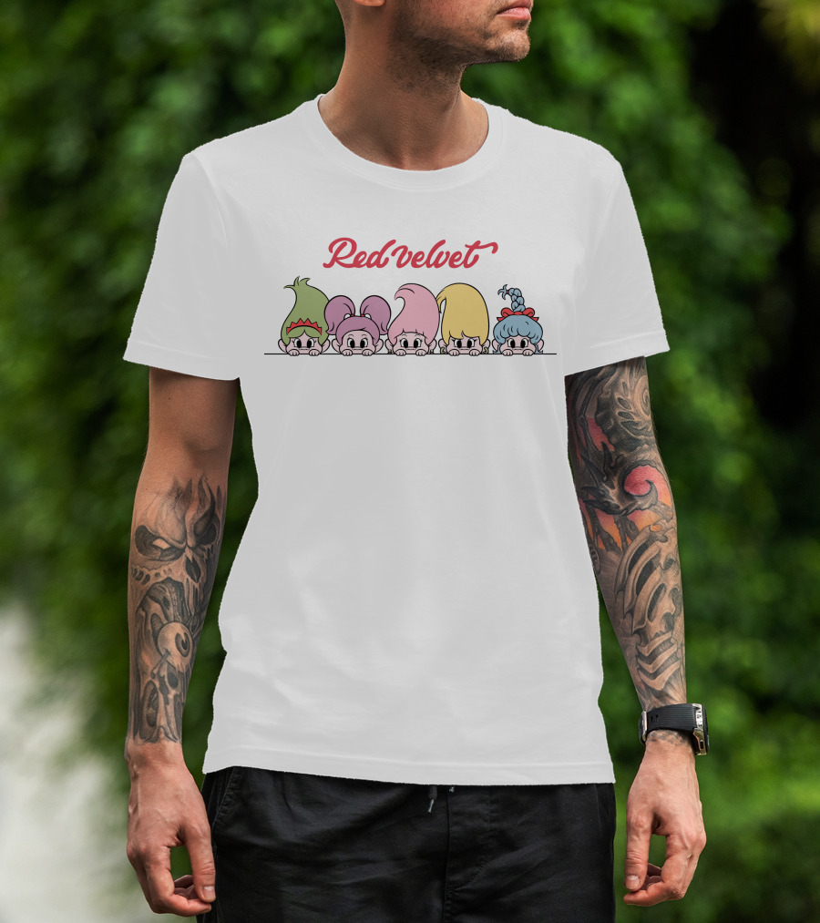 Red Velvet Trolls Cartoon Characters T-Shirt