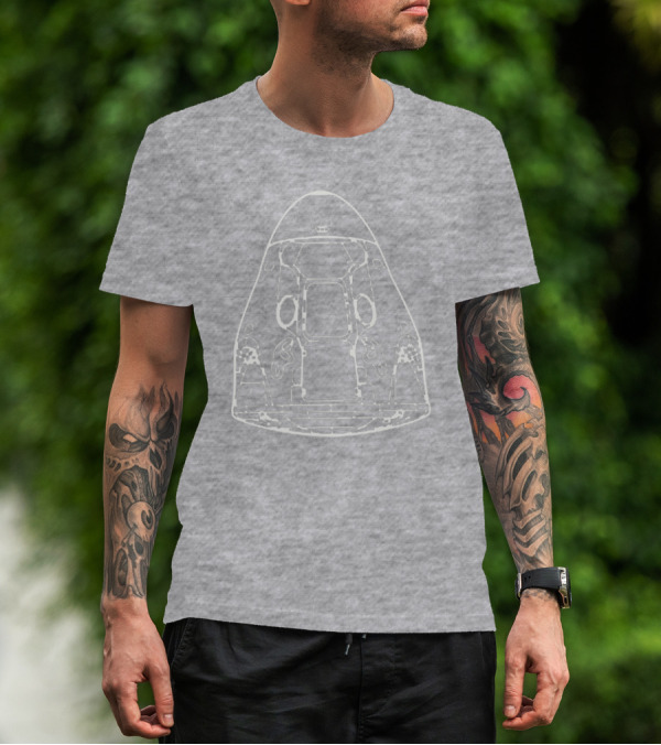 Spacex Dragon Capsule Blueprint T-Shirt
