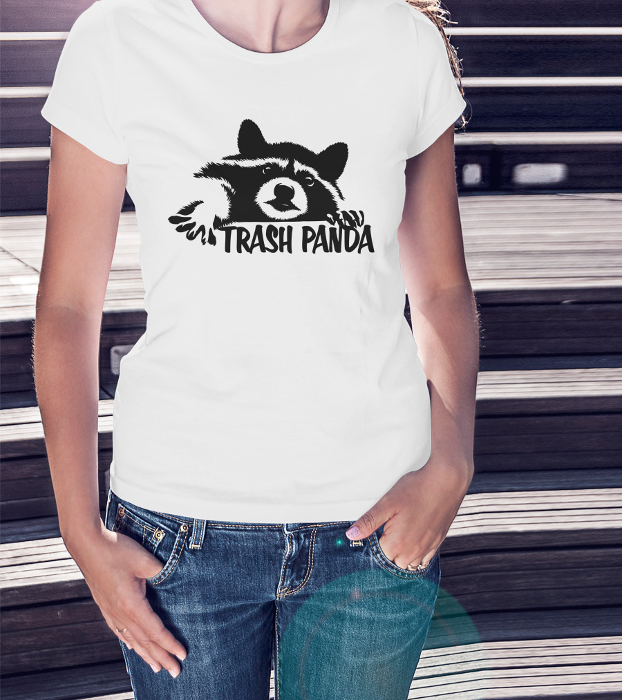 Trash Panda Raccoon Peeking Out T-Shirt