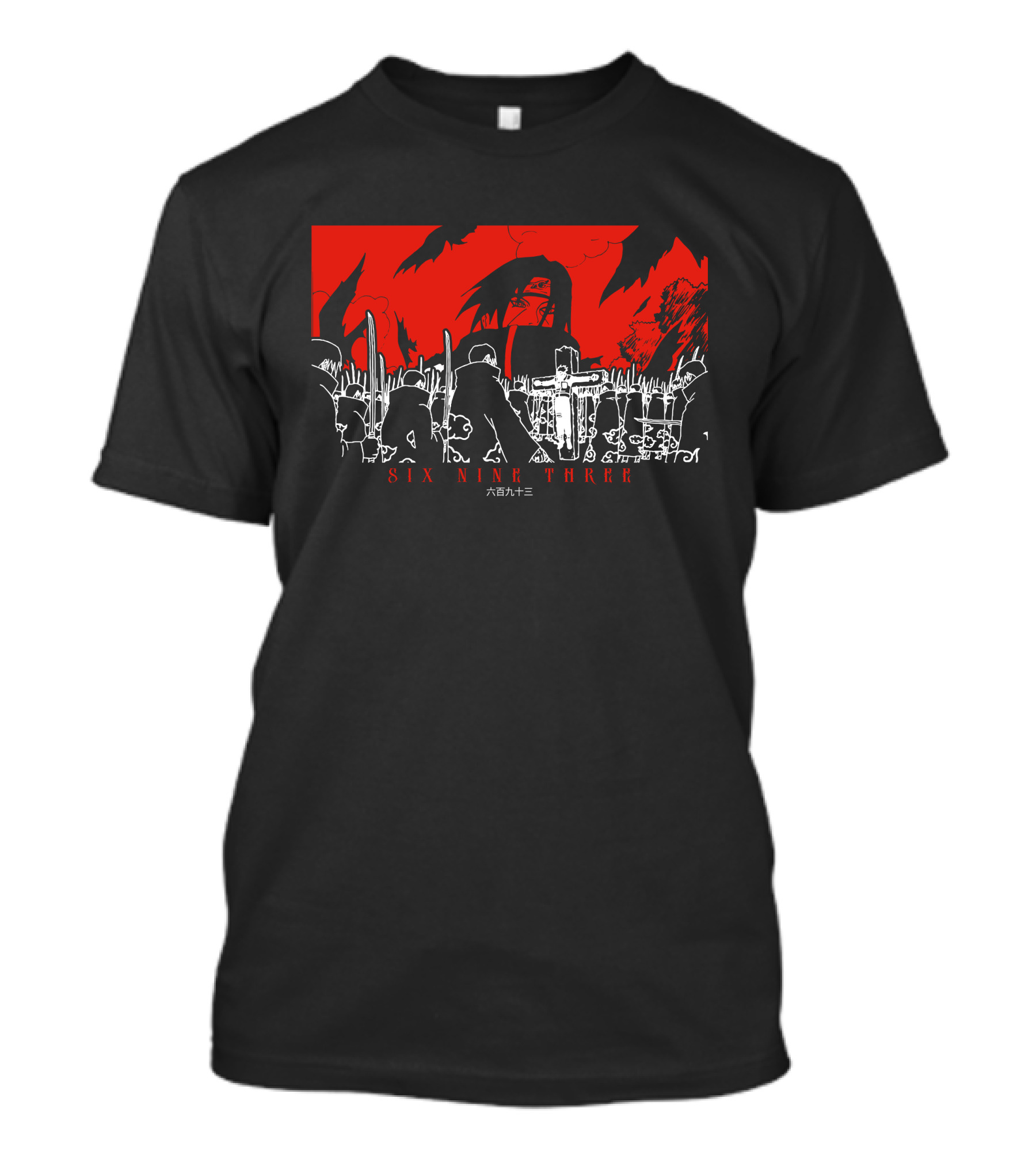 Itachi Tsukuyomi Featuring Kakashi Six Nine Three Red And Black Scene T-Shirt