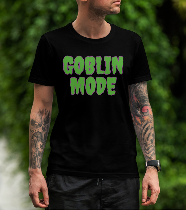 Shitheadsteve Goblin Mode Merch Green Drip Text T-Shirt
