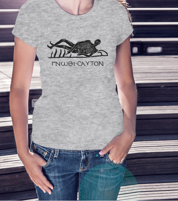 Know Thyself GNOΘI CAYTON Skeleton Archaeology Iconography T-Shirt