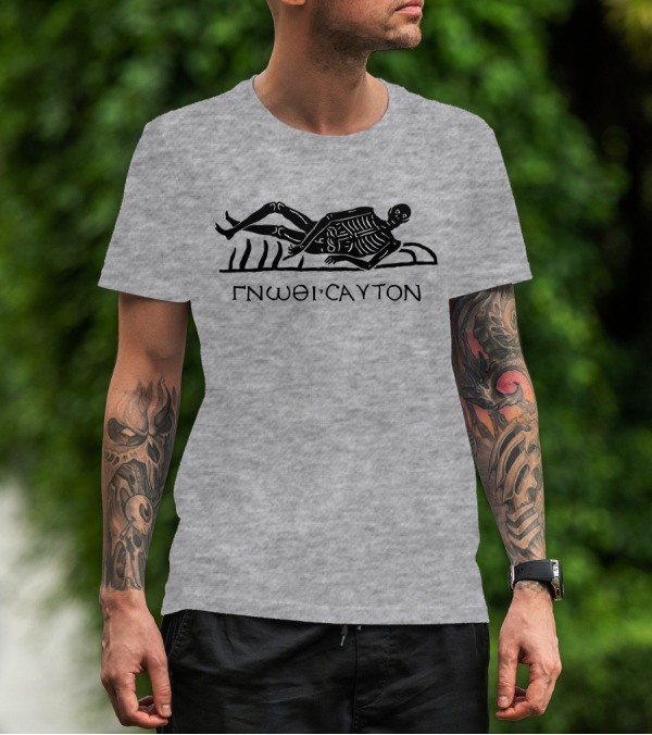 Know Thyself GNOΘI CAYTON Skeleton Archaeology Iconography T-Shirt