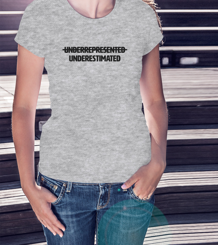 Underrepresented Strikethrough Underestimated Cotton Bureau T-Shirt