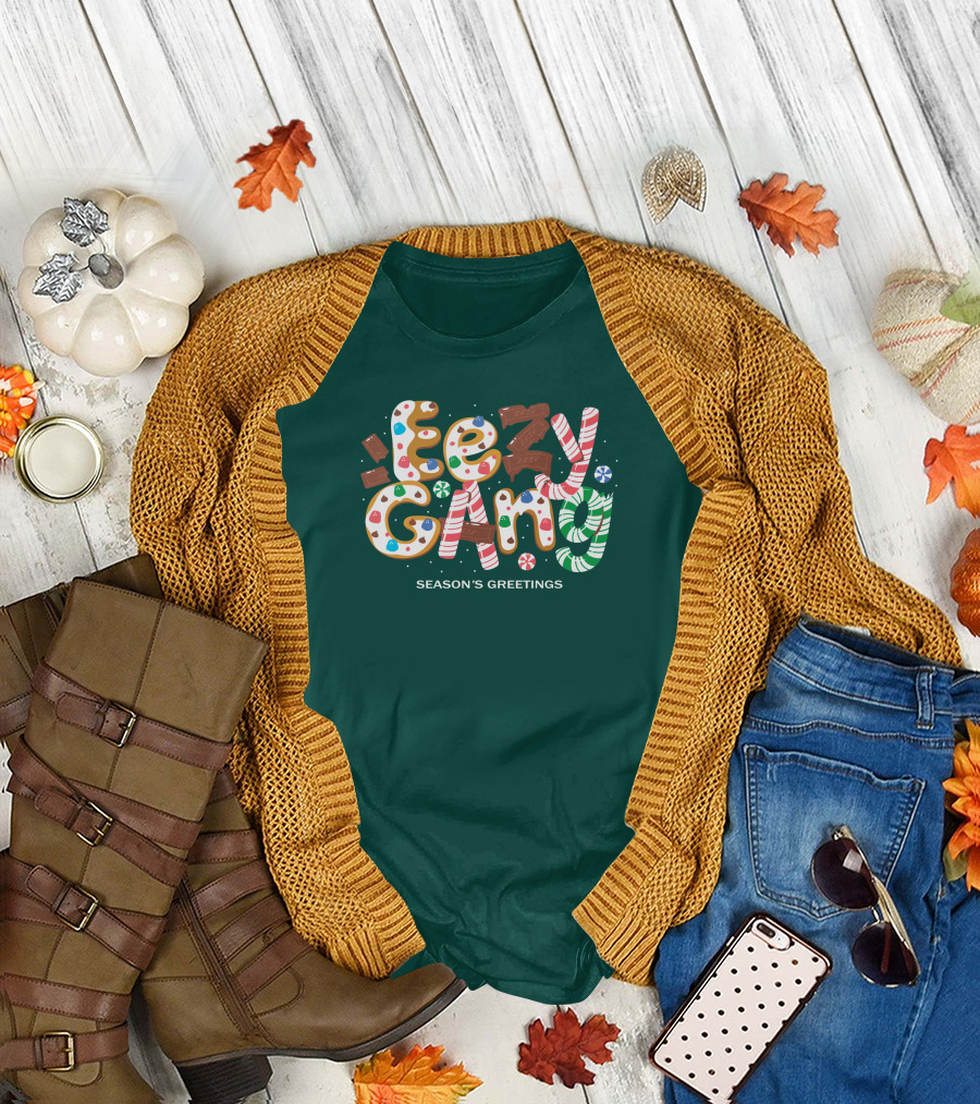 Yeezy Gang Festive Holiday Cookie Lettering T-Shirt