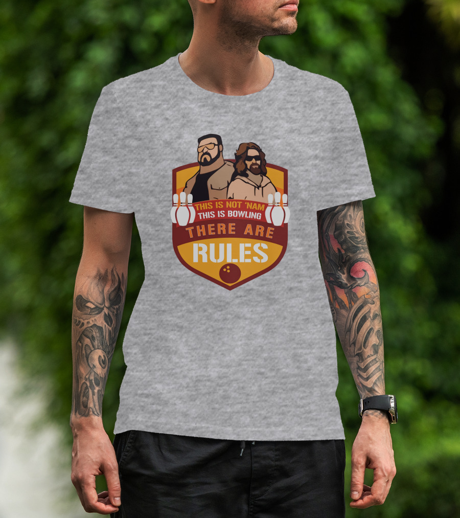 This Is Not ‘Nam This Is Bowling There Are Rules Bowling Pins Shield T-Shirt
