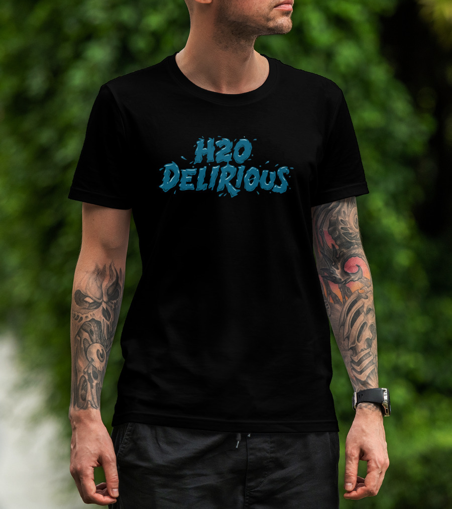 H2O Delirious Blue Splash Text T-Shirt