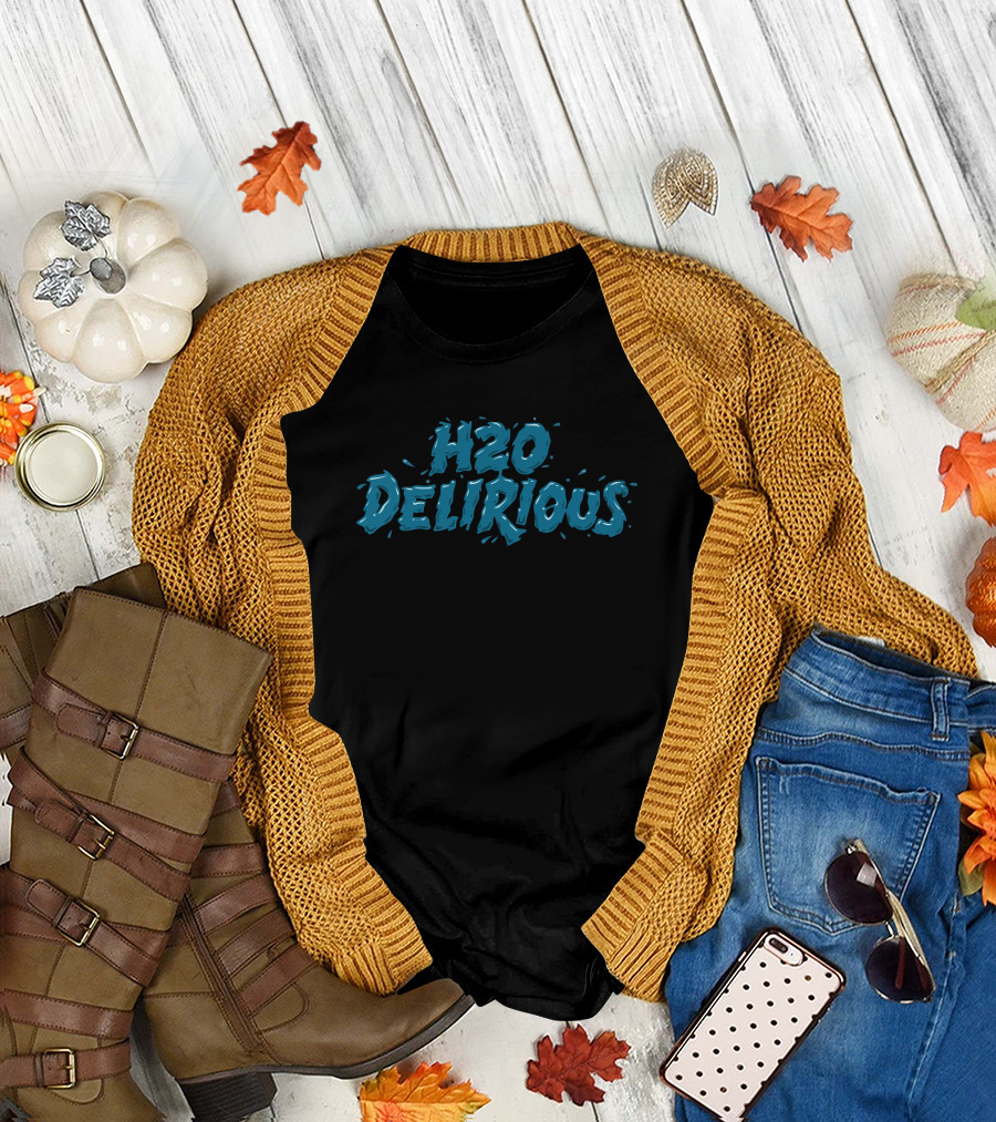 H2O Delirious Blue Splash Text T-Shirt