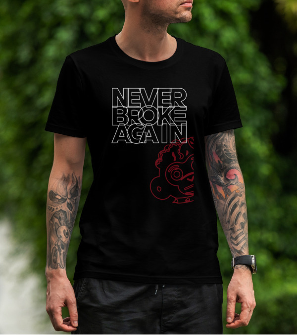 Never Broke Again Overlap Cartoon T-Shirt