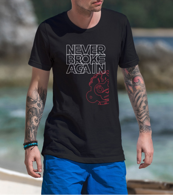 Never Broke Again Overlap Cartoon T-Shirt