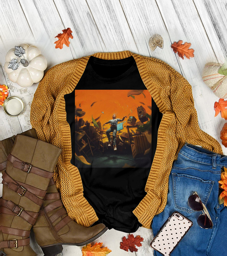 Nopressureshop Com Logic No Pressure Album Cover Floating Surreal Scene T-Shirt